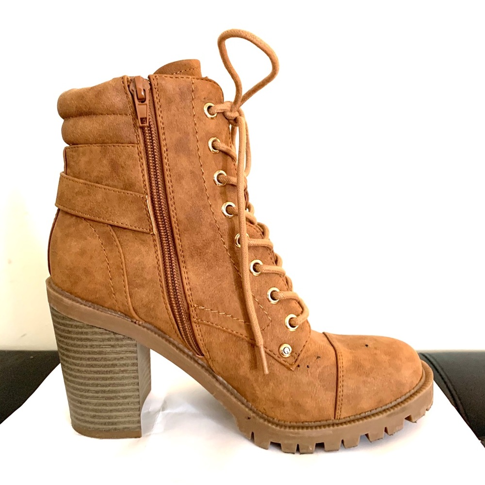 Jaden Cognac Combat Boot